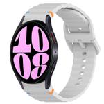 For Samsung Galaxy Watch 6 40mm Wavy Grain Stitched Quick Release Silicone Watch Band(Light Grey)