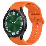 For Samsung Galaxy Watch 6 Classic 43mm Wavy Grain Stitched Quick Release Silicone Watch Band(Orange)