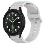 For Samsung Galaxy Watch 5 Pro Golf Edition Wavy Grain Stitched Quick Release Silicone Watch Band(Light Grey)