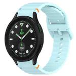 For Samsung Galaxy Watch 5 Pro Golf Edition Wavy Grain Stitched Quick Release Silicone Watch Band(Light Blue)