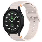 For Samsung Galaxy Watch 5 Pro Golf Edition Wavy Grain Stitched Quick Release Silicone Watch Band(Starlight)