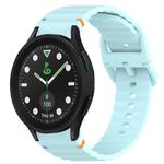 For Samsung Galaxy Watch 5 Golf Edition Wavy Grain Stitched Quick Release Silicone Watch Band(Light Blue)