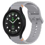 For Samsung Galaxy Watch 5 Golf Edition Wavy Grain Stitched Quick Release Silicone Watch Band(Dark Grey)