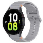 For Samsung Galaxy Watch 5  44mm Wavy Grain Stitched Quick Release Silicone Watch Band(Dark Grey)