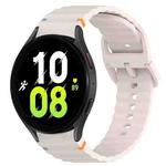 For Samsung Galaxy Watch 5  44mm Wavy Grain Stitched Quick Release Silicone Watch Band(Starlight)