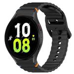 For Samsung Galaxy Watch 5  40mm Wavy Grain Stitched Quick Release Silicone Watch Band(Black)