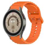 For Samsung Galaxy Watch 5 Pro  45mm Wavy Grain Stitched Quick Release Silicone Watch Band(Orange)