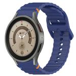 For Samsung Galaxy Watch 5 Pro  45mm Wavy Grain Stitched Quick Release Silicone Watch Band(Midnight Blue)