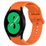 For Samsung Galaxy Watch 4 44mm Wavy Grain Stitched Quick Release Silicone Watch Band(Orange)