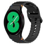 For Samsung Galaxy Watch 4 44mm Wavy Grain Stitched Quick Release Silicone Watch Band(Black)