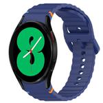 For Samsung Galaxy Watch 4 44mm Wavy Grain Stitched Quick Release Silicone Watch Band(Midnight Blue)