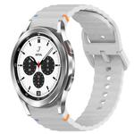 For Samsung  Galaxy Watch 4 Classic 42mm Wavy Grain Stitched Quick Release Silicone Watch Band(Light Grey)