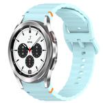 For Samsung  Galaxy Watch 4 Classic 42mm Wavy Grain Stitched Quick Release Silicone Watch Band(Light Blue)