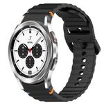 For Samsung  Galaxy Watch 4 Classic 46mm Wavy Grain Stitched Quick Release Silicone Watch Band(Black)