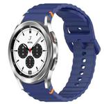 For Samsung  Galaxy Watch 4 Classic 46mm Wavy Grain Stitched Quick Release Silicone Watch Band(Midnight Blue)