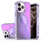 For iPhone 11 Pro Max Bright Shadow Magsafe Discoloration Phone Case(Purple)