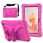 For Amazon Kindle Fire HD7 2022 Butterfly Bracket EVA Shockproof Tablet Case(Rose Red)