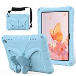 For Amazon Kindle Fire HD8 /8 Plus 2020/2022 Butterfly Bracket EVA Shockproof Tablet Case(Light Blue)