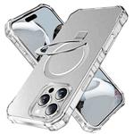 For iPhone 16 Pro Max Solid Color Wave MagSafe Holder Phone Case(Silver)