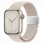 For Apple Watch 46mm / 49mm / 45mm / 44mm Metal Buckle Nylon Braided Watch Band(Starlight)