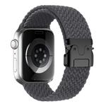 For Apple Watch 46mm / 49mm / 45mm / 44mm Metal Buckle Nylon Braided Watch Band(Gray)