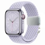 For Apple Watch 10 42mm / 9 41mm / 6 40mm Metal Buckle Nylon Braided Watch Band(Purple)