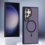 For Samsung Galaxy S23 Ultra 5G Transparent TPU Hybrid PC Magsafe Phone Case(Purple)