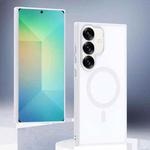 For Samsung Galaxy S25+ 5G Transparent TPU Hybrid PC Magsafe Phone Case(White)