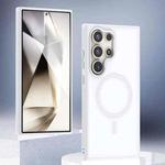 For Samsung Galaxy S25 Ultra 5G Transparent TPU Hybrid PC Magsafe Phone Case(White)