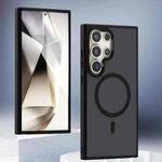 For Samsung Galaxy S25 Ultra 5G Transparent TPU Hybrid PC Magsafe Phone Case(Black)