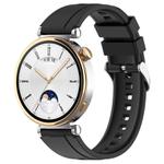 For Huawei Watch GT 5 46mm Silver Buckle Quick Release Silicone Watch Band(Black)