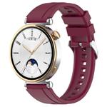 For Huawei Watch GT 5 41mm Silver Buckle Quick Release Silicone Watch Band(Wine Red)