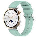 For Huawei Watch GT 5 41mm Silver Buckle Quick Release Silicone Watch Band(Teal Green)