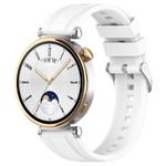 For Huawei Watch GT 5 Pro 46mm Silver Buckle Quick Release Silicone Watch Band(White)