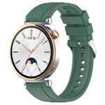 For Huawei Watch GT 5 Pro 46mm Silver Buckle Quick Release Silicone Watch Band(Dark Green)