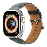 Stitched Genuine Leather Watch Band For Apple Watch 46mm / 49mm / 45mm / 44mm(Frosted Green)