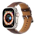 Stitched Genuine Leather Watch Band For Apple Watch 42mm / 41mm / 40mm / 38mm(Pull Up Leather Coffee)