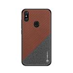 PINWUYO Honors Series Shockproof PC + TPU Protective Case for Motorola MOTO One / P30 Play(Brown)