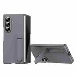 For Samsung Galaxy Z Fold7 5G Skin-feel Holder Shockproof Phone Case(Grey)