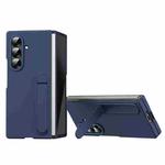 For Samsung Galaxy Z Fold7 5G Skin-feel Holder Shockproof Phone Case(Blue)