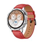For Huawei Watch GT 5 46mm Black Buckle Genuine Leather Watch Band(Red)