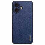 For iPhone 16 Plus Tree Bark Leather Shockproof Phone Case(Blue)