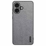 For iPhone 16 Tree Bark Leather Shockproof Phone Case(Grey)