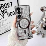 For Samsung Galaxy Z Fold5 5G Folding Plating Transparent Shockproof MagSafe Phone Case(Black)