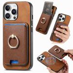 For iPhone 13 Pro Max Retro Cross Leather Card Bag MagSafe Phone Case(Brown)