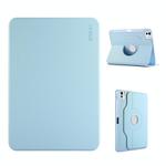 For iPad Air 11 2024 / 2025 / Air 10.9 2022 ENKAY 360 Rotation TPU Leather Smart Tablet Case with Pen Slot(Light Blue)