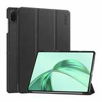 For Honor Pad X8a 11 ENKAY Tri-fold Custer Texture Leather Protective Tablet Case(Black)