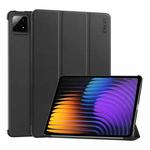 For Xiaomi Pad 7 / 7 Pro 11.2 ENKAY Tri-fold Custer Texture Leather Smart Tablet Case(Black)