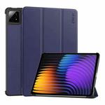 For Xiaomi Pad 7 / 7 Pro 11.2 ENKAY Tri-fold Custer Texture Leather Smart Tablet Case(Dark Blue)