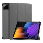 For Xiaomi Pad 7 / 7 Pro 11.2 ENKAY Tri-fold Custer Texture Leather Smart Tablet Case(Grey)